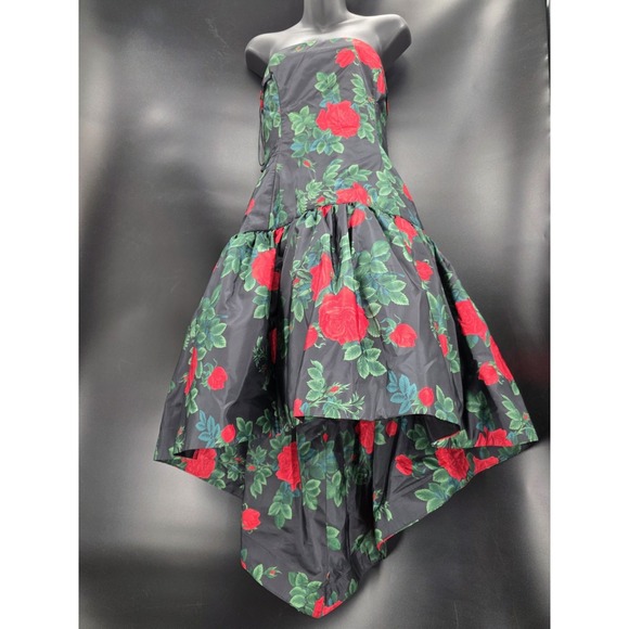 Lillie Rubin Dresses & Skirts - Vtg Morton Myles Women's Size 12 Strapless Floral Dress Drop Waist Balloon Skirt